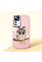 Mi 12t Compatible Case Camera Protective Pink Silicone Couple Phone Case Owl Patterned