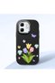 Infinix Hot 50I Compatible Case Camera Protector Black Silicone Couple Phone Case with Floral Pattern