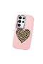 Samsung Galaxy S24 Ultra Compatible Case with Camera Protection Pink Silicone Couple Phone Case with Heart Pattern - 3