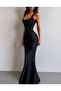Maxi Length Lace-Up Adjustable Corset Detailed Dress – Black - 3