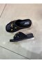 Black Outer Material Leather Orthopedic Sole Children's Slippers - 2