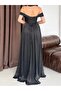 Imported Glittery Shiny Yoryo Chiffon Fabric Back Zipper Detailed Lined Special Design Maxi Dress - 3