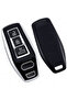 Audi Compatible A3, A4, A5, A6, A8, E-Tron, Q3, Q4, Q5, Q7, Q8, S5, S6, E-Tron, Gt Silver Edge Tpu Key Case Cover (Black) - 7