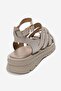 Elsa Cream Genuine Leather Multi-Strap Women's Flip-Flop Sandals - 5