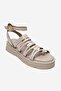 Elsa Cream Genuine Leather Multi-Strap Women's Flip-Flop Sandals - 3