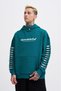 Men's Ripped Effects Sleeves Hooded Sweatshirt Oil Green - 2