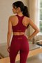 Women's Burgundy Padded Sports Bra Crop Top - 5