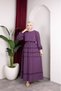 Elegant Lace Detailed Hijab Two-Piece Set – Plum - 2