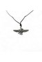 Chrome Faravahar Persian Symbol Unisex - Adjustable Winged Human Figure Necklace with Oil Cotton Cord - 3