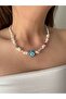 Evil eye beaded natural stone necklace - 2
