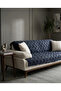 Premium Chenille Jacquard Woven Bearded Anthracite Sofa Cover 175X215 cm - Non-Slip Washable Luxury Sofa Bed and Sofa Protector Cover