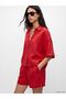 Lcw Vision Red Women's 100% Linen Shirt