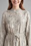 Women's Natural Textured Layered Dress - 12708Elb - Dark Khaki - 2