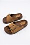 9691 Anatomical Comfortable Flexible Trok Patterned Women's Slippers with Buckle Detail - 7