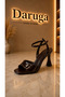 Women's Brown Patent Leather Ankle Strap Thin Heel Sandals – Stylish Office, Event, and Casual Footwear - 2