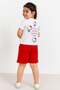 Girl's Kitty Printed Shorts Set - Red and White 18 Months - 6 Years - 2