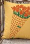 Orange Tulip Bouquet Patterned Decorative Throw Pillow Cover 43X43 cm Double Sided Yellow Background in a Cone - 5