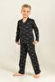 Boy's Colorful Dinos Black Shirt Pajama Set Rp3867-C-V2