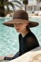 Wide Brim Straw Beach Hat Rms-Rş-64-26 Brown - 2