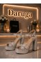 Silver Platform Thick Heeled Wedding Shoes Engagement Shoes - 2