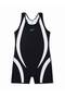 Girl's Black and White Colorful Quick-Drying Tight-Fitting Swimsuit - 2