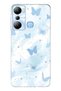 Infinix Hot 20I Compatible Pastel Blue Butterfly Pattern Transparent Phone Case