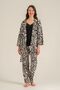 Women's Black Dressing Gown Set Pc9282-S-V1