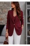 Women's Burgundy Blazer Jacket