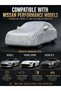 Waterproof UV Resistant Full Car Cover for Nissan GT-R - All Weather Dustproof Sun Protection Outdoor Cover, Silver - 5