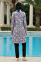 2-Piece Set (with Bonnet Gift) Half Fisherman Low Shoulder Lycra Fabric Burkini Hijab Swimsuit D49 - 3