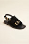 Premium Suede Look Gold Buckle Casual Summer Back-Strap Sandals - 6
