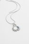 Gray Color Women's Necklace with Sun and Moon Figures and Zircon Stones - 5