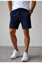 Dark Navy Blue 2-Thread Comfortable Fit Men's Shorts – with Pockets, Elastic Waist, Casual and Sports Use - 2