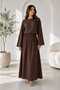 Women's Top and Skirt Set with Flounce Sleeves, Muslin Fabric Lining 20786