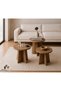 3-Piece Zigon Coffee Table Mushroom Coffee Table Wood Pattern Middle Side Table - 5