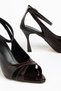 Sagi Women's Brown Patent Leather Cross-Strapped Evening Dress Shoes - 3