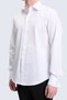 White Comfort Fit Slim Collar 100% Cotton Long Sleeve Groom's Wedding Shirt - 7