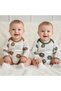 100% Cotton Stretchy Bodysuit with Bear Pattern for Babies and Children, Double Color, Two-Piece Set