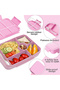 Little Mermaid Theme Bento Lunch Box with 4 Compartments, BPA Free, Leak-Proof, Toddler-Friendly, 3 Years+ size 22*16.5*4.85cm, Microwave Safe, Easy to clean, Keep Fresh - Lavender - 5