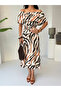 Women's off-the-shoulder madonna neckline ruffled midi print summer dress - 3