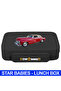 Retro Car Theme Bento Lunch Box with 4 Compartments, BPA Free, Leak-Proof, Toddler-Friendly, 3 Years+ size 22*16.5*4.85cm, Microwave Safe, Easy to clean, Keep Fresh - Black - 2