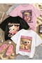 Cappuccino Ballerina Printed, 3-Piece Set Girls' T-Shirt, Multicolor, 100% Cotton - 2
