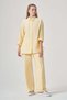 Women's Button Detail Linen Suit Yellow 31410 - 3