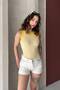 Cycling Collar, Thick Striped Bib, Flexible Camisole Fabric, Striped Sleeveless Long Tank Top