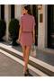 Summer Openwork Short Sleeve Thin Cardigan Skirt Knitwear Set - 4