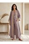 Comfortable Fit Seersucker Stripe Detailed Kimono Pants Set