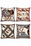 Racing Horses Patterned 4-Piece Throw Pillow Cover Set - 3