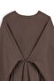 Cross-Tied Muslin Dress Brown - 4
