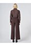 Fabric Trousers with Metal Accessories Dark Brown - 5