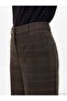 Lcwaikiki Classic Brown Plaid Wide Leg Women's Trousers - 3